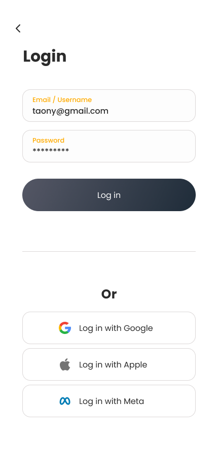 login page